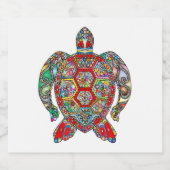 Schildkrötensticker Weinaufkleber Funny Novelty Ge Schaumweinetikett (Einzelnes Label)