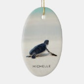 Schildkrötenstrasse Personalisierter Name | Art Keramik Ornament (Rechts)