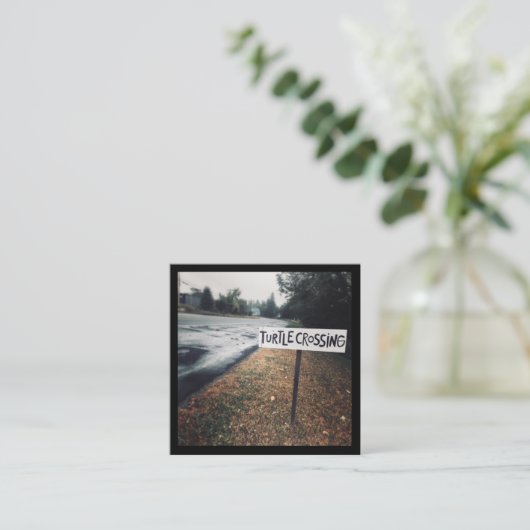 Schildkrötenüberquerung Quadratische Visitenkarte (Stehend Vorderseite)