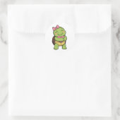 Schildkrötenumarmung Runder Aufkleber (Tasche)