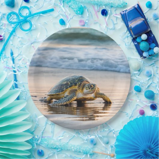 Schildkrötenwanderung auf dem Nassstrand Pappteller (Party)