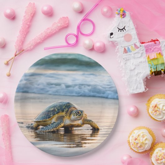 Schildkrötenwanderung auf dem Nassstrand Pappteller (Party)