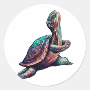Schildkrötenyoga Runder Aufkleber