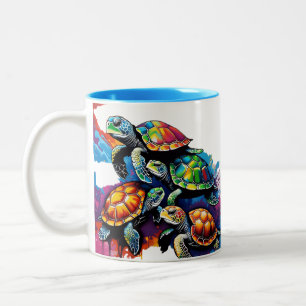 Schildkrötenzeichen-Tasse Zweifarbige Tasse