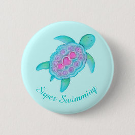 Schildkrötesuperschwimmen-Knopf-Abzeichen Button