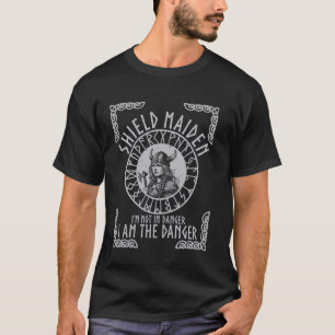 Schildmädchen, die den Nordic Nordic Skandinavien  T-Shirt