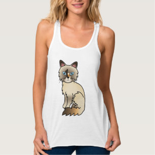Schildpatt Birman / Ragdoll Süße Cartoon-Katze Tank Top