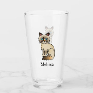 Schildpatt Birman / Ragdoll Süße Katze & Name Glas