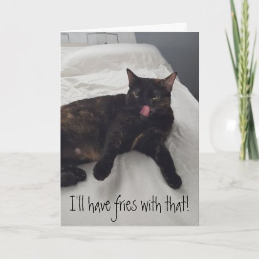 Schildpatt-Katz-Fritten-Einladungskarten zum Abend Einladung (Vorderseite)