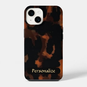 Schildpatt-Muster Braun Schwarze Elegante Chic iPhone 14 Hülle
