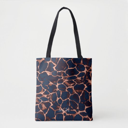 Schildpatt personalisiertes Monogramm Tasche (Vorderseite)