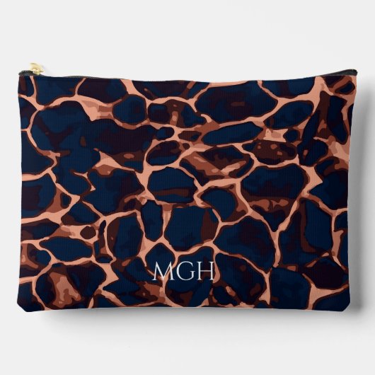 Schildpatt personalisiertes Monogramm Zubehörtasche (Vorderseite)