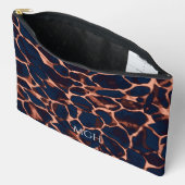 Schildpatt personalisiertes Monogramm Zubehörtasche (Offen)