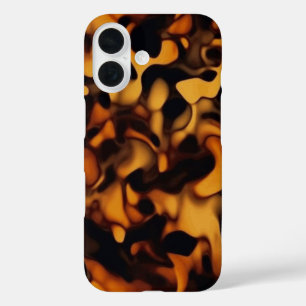 Schildpatt-Schildkrötenpanzer-Muster Bernsteinbrau iPhone 16 Hülle