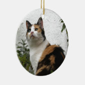 Schildpatt und weiße Katze Keramikornament (Rechts)