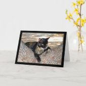 Schildpattkatze im Baum Karte (Gelbe Blume)