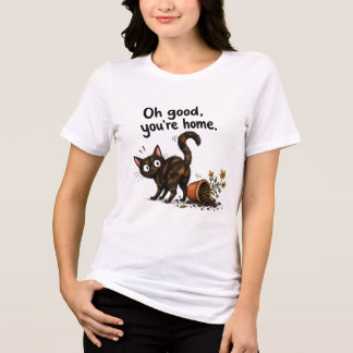 Schildpattkatze Lustige Katze Blumentopf Desaster  Tri-Blend Shirt