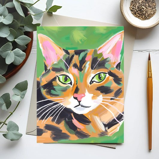 Schildpattkatze Postkarte