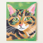 Schildpattkatze Wasserfarben Kunst Planer (Rückseite)