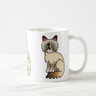 Schildpattspitzen-Birman / Ragdoll-Katze Kaffeetasse