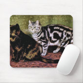Schildpattund Silbertabby-Katzen Mousepad (Mit Mouse)