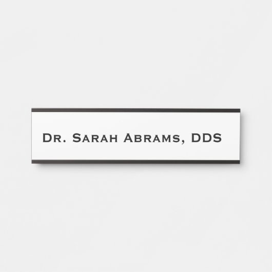 Schildschild mit weißem und schwarzem Zahnarzt Türschild (Vorderseite )