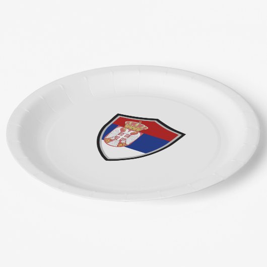 Schildschild Pappteller (Schrägansicht)