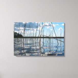 Schilf und Reflexionen am Rice Lake Leinwanddruck