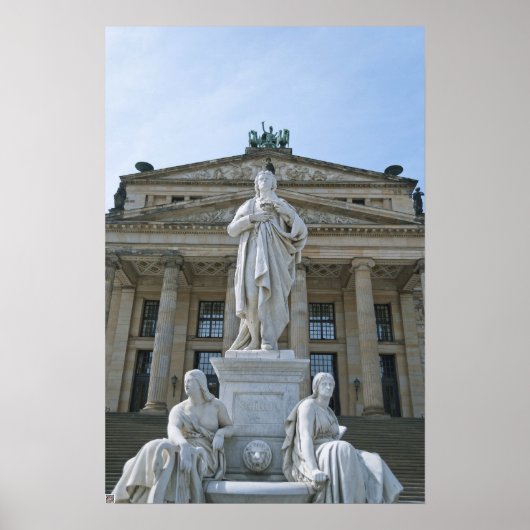 Schiller Statue in Berlin Poster (Vorne)