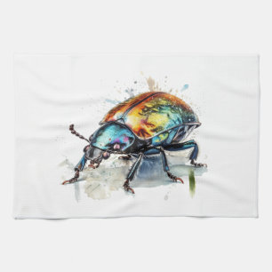 Schillerkäfer in Aquarell Geschirrtuch