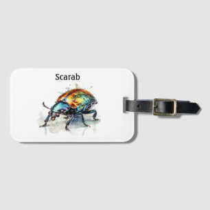 Schillerkäfer in Aquarell, individuell anpassbar Gepäckanhänger
