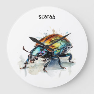 Schillerkäfer in Aquarell, individuell Große Wanduhr