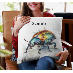 Schillerkäfer in Aquarell, individuell Kissen