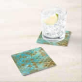 Schillernde aquamarine rechteckiger pappuntersetzer (Vor Ort)