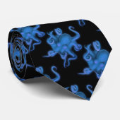 Schillernde blaue Kraken-Krawatte Krawatte (Gerollt)