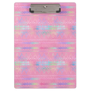Schillernde Boheme-Einhorn-Muster Klemmbrett