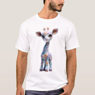 Schillernde Buntglas-Giraffen-Männer T-Shirt