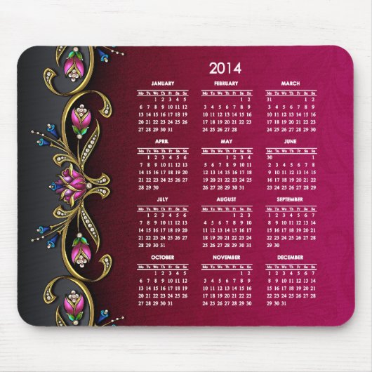 Schillernde Dame 2014 Kalender Mousepad (Vorne)