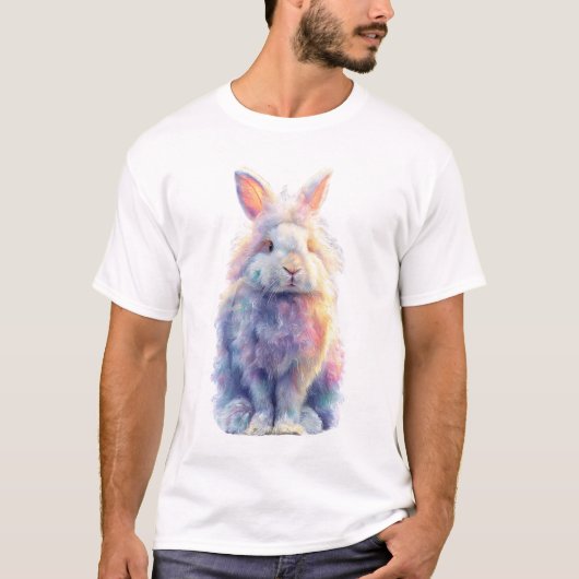 Schillernde Fluffige Angora-Hasen Männer T-Shirt (Vorderseite)