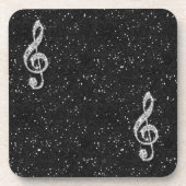 Schillernde funkelnd Diamant-DruckMusiknote Getränkeuntersetzer (Vorderseite)
