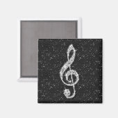 Schillernde funkelnd Diamant-DruckMusiknote Magnet (Vorderseite/Rückseite)