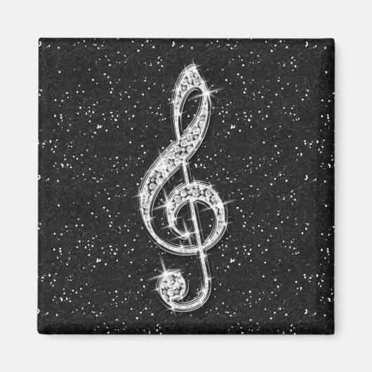Schillernde funkelnd Diamant-DruckMusiknote Magnet (Vorne)