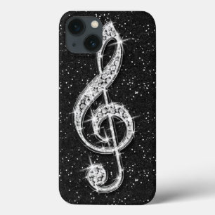 Schillernde funkelnd Diamant-Musik-Druckanmerkung iPhone 13 Hülle