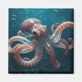 Schillernde Glas-Oktopus-Kunst | Tiefseetiere Magnet