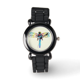 schillernde glittery Libelle Armbanduhr