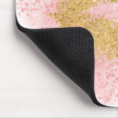 Schillernde Goldlippenrosa Confetti-Kuss Mousepad (Ecke)
