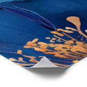 Schillernde Libelle Farbige Blumen Poster (Ecke)