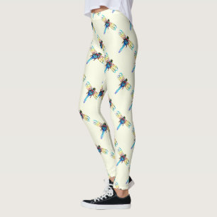 schillernde Libellen weiß Leggings