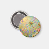 Schillernde Libellenwiese mit Schmetterling Magnet (Vorderseite/Rückseite)
