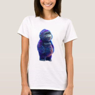 Schillernde Lila und Blaue Galaxie-Gorilla-Frauen T-Shirt